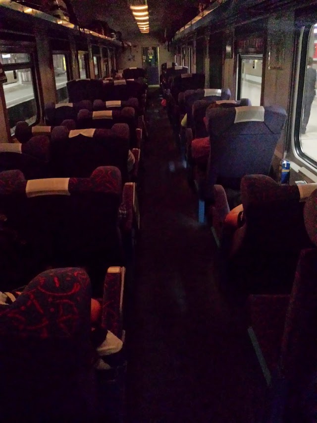 Everyone sleeping on the train.